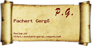 Pachert Gergő névjegykártya